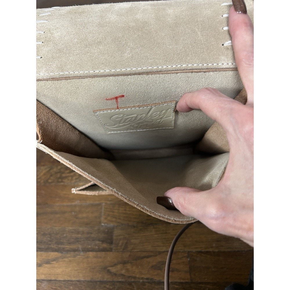 Stanley Street‎ Cream Colored Cross Body Leather Bag Adjustable Strap - Picture 10 of 15